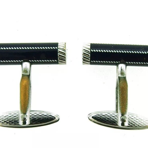 dunhill cuff bar type Silver hardware Authentic Used - Picture 4 of 8